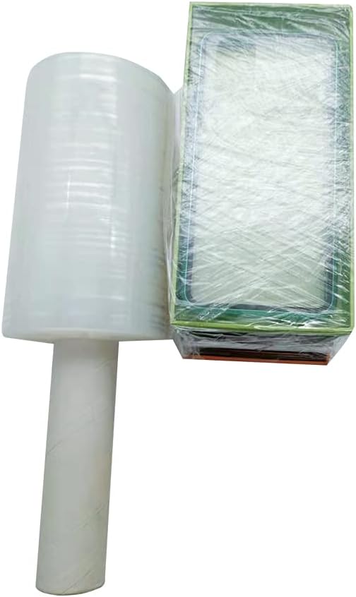 JA PACKING Stretch Wrap Clear Plastic Wrap Roll 6 inch X 1000Ft 80 Guage Industrial Mini Stretch Wrap Film with Handle for Moving,Shipping,Packing Fuiniture Adhering Shrink Film