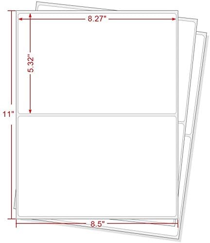 Half Sheet Shipping Labels for Laser & Inkjet Printer - Rounded Corner Shipping Address Labels- 5-1/2" X 8-1/2" - 50 Labels