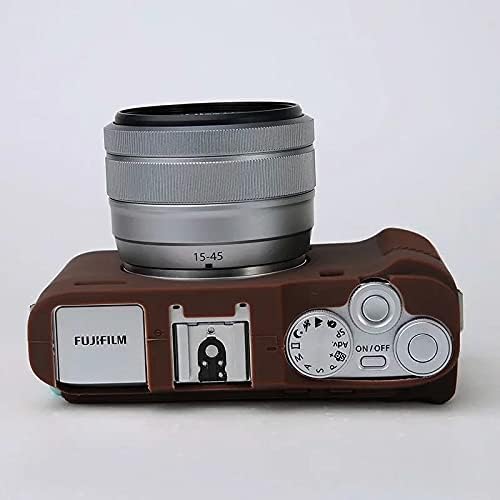 Professional Secure Silicone Camera Case Cover Housing Body Skin for Fujifilm Fuji X-A7 XA7 XA 7 Mirrorless Digital Camera (Coffee)