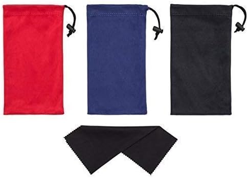 Mamlyn Premium Quality Microfiber Sunglasses Pouch With Spring Fastener