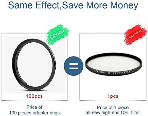 10 Pieces Metal Step-Up Adapter Rings Kit Lens Filter Stepping Adapter Rings Set for DSLR Camera