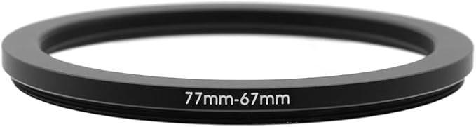 77-52/55/58/62/67/72/74/77/82/86/95/105mm Step Up & Step Down Rings Adapter for Camera Lens and Filters 77-67 Filter Adapter Ring 77mm Lens to 67mm Filters (77-67mm)