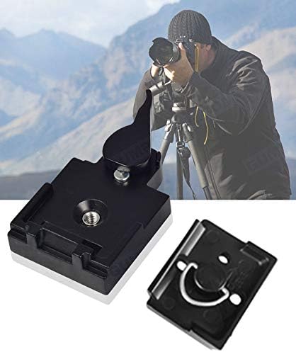 UTEBIT 323 RC2 Tripod Quick Release Plate, Metal Rapid Connect Adapter with 1/4" and 3/8" Camera Screw Tripod Mount Plate for Manfrotto 200pl-14 Rc2 Camera Tripod Head (Black