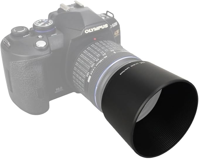 JJC LH-61D Lens Hood Shade for Olympus Zuiko Digital ED 40-150mm f/4.0-5.6, M.Zuiko Digital ED 40-150mm f/4.0-5.6 and ED 40-150mm f/4.0-5.6 R Lens, Reversible and Compatible with 58mm Filter/Cap