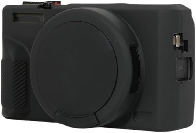 STSEETOP Camera Case for Canon PowerShot G7X Mark III - Protective Silicone DSLR Skin with Lens Cover, Detachable Cage, Shockproof, Dustproof (Black)