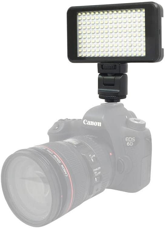 Vidpro LED-150 Photo and Video Light Kit - On Camera Panel LED Light - Adjustable and Dimmable Light Fits Cameras Video Camcorders and DLSR w/Hot Shoe Includes Rechargeable Battery Diffuser and More