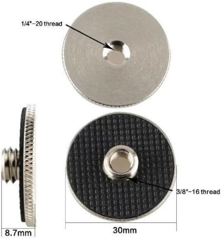 CAMVATE 1/4" Female to 3/8" Male Screw Adapter for Tripod Monopod QR Plate（2 Pieces - 0978