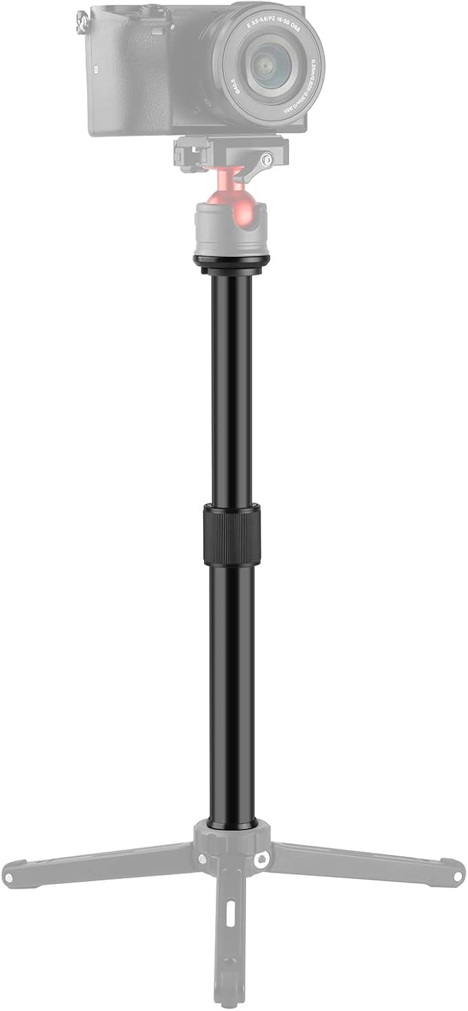 Andoer Extendable Aluminum Alloy Extension Pole Rod 19-31cm Universal 1/4-inch 3/8-inch Interface with 2pcs 1/4 to 3/8 Adapter Screws for DSLR SLR Camera Stabilizer Ball Head Tripod