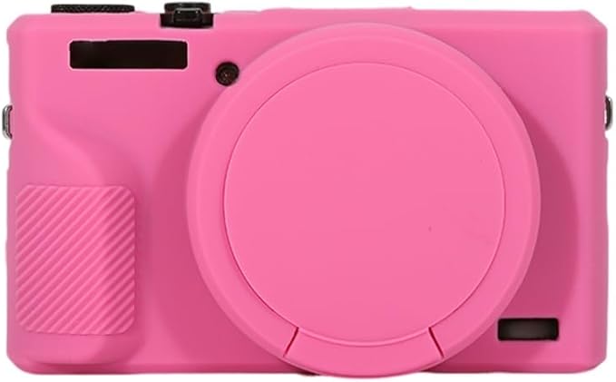 STSEETOP Camera Case for Canon PowerShot G7X Mark III - Protective Silicone DSLR Skin with Lens Cover, Detachable Cage, Shockproof, Dustproof (Rose)