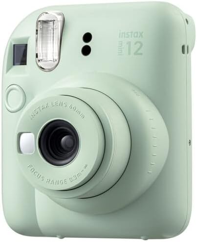Fujifilm Instax Mini 12 Instant Camera Mint Green with Sandisk 32 GB USB Flash Drive + 40 Sheets Fujifilm Instax Mini Film and Sunshine Photo Microfiber Cleaning Cloth Bundle