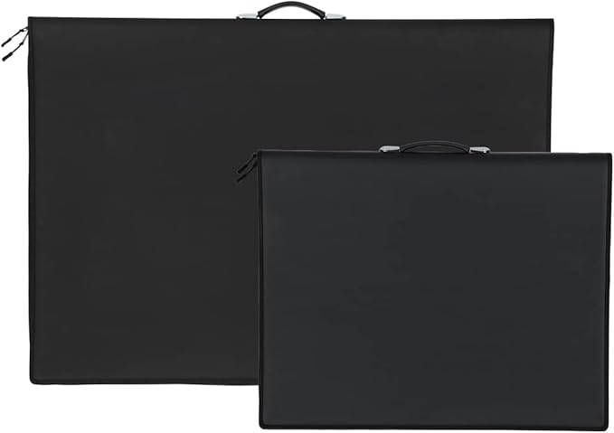 Picturesque Pro Presentation Case- Professional Art Portfolio Folder for Artwork up to 18x24- Vegan Leather Zippered Case, Archival Storage Solution w/Removable Spiral-Bound Book of 20 Clear Sleeves
