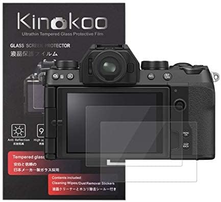 kinokoo Screen Protector for Fuji X-S10/XS10 Digital Camera, 0.25mm 9H Hardness Tempered Glass Film fuji xs10 film Bubble-free/Anti-scratch(2 pack)