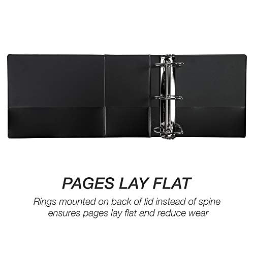 Samsill Durable 6 inch 3 Ring Binder, Made in USA, Locking D Ring FSC 100% Recycled Chipboard, Black, 2 Pack
