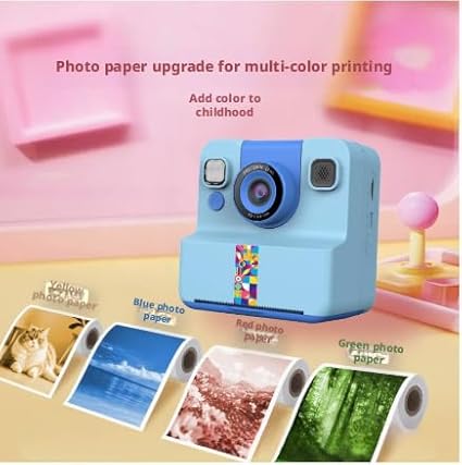 Kids Camera Instant Print, 1080p Digital Camera for Kids, 180° Rotating Selfie Lens with 32GB Card Reader & 6 Rolls Printing Paper Kids Toy Gifts for Boys Girls Ages 3-12 (White)
