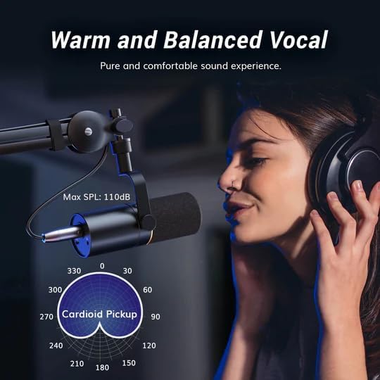 TONOR Dynamic Podcast Microphone, XLR/USB Mic for Recording, Streaming, XLR Cardioid Studio Mic with Quick Mute, 3.5mm Headphone Jack, Volume Control Microfono, 200 cm/78inch Cable, TD510