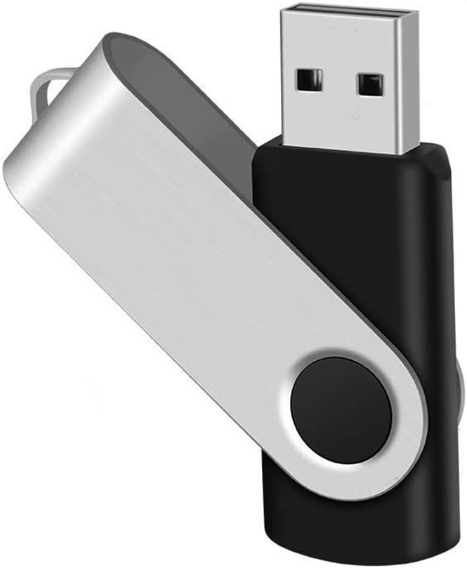 200 Packs of 4GB Flash Drives Bulk, EASTBULL Flash Drives Pack 4GB USB Drive Bulk Swivel USB2.0 Thumb Drive Bulk with Strings (Black, 200 Units)