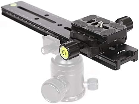 Koolehaoda 240mm Professional Rail Nodal Slide Metal Quick Release Clamp,Dual Dovetail Camera Bracket Mount with Double-Sided Clamp can be Rotated 90°, for Camera with Arca Swiss Compatible