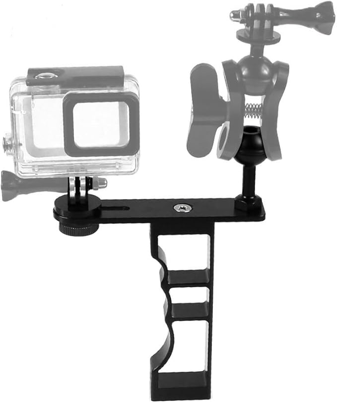 FEICHAO Diving Tray Bracket Handle Grip Ball Head Stand Stabilizer Extension Rig Compatible with Hero 13, Osmo Action Sports Camera (Single Handle)