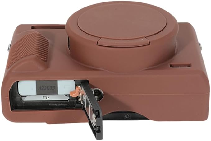 STSEETOP Camera Case for Canon PowerShot G7X Mark III - Protective Silicone DSLR Skin with Lens Cover, Detachable Cage, Shockproof, Dustproof (Brown)