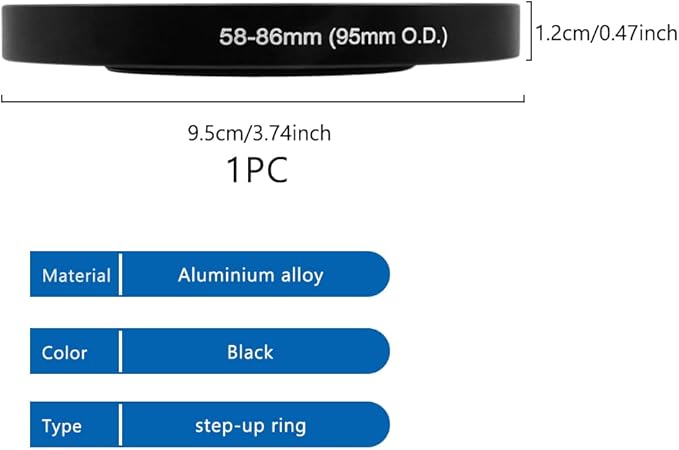 Lens Adapter,Matte Box Adapter Rings,Step up Ring for 95mm OD Matte Box