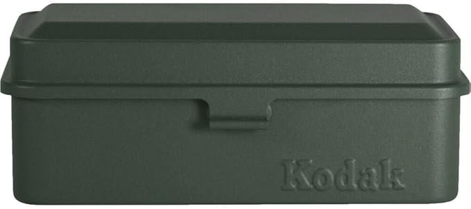 KODAK 120/135 Film Case - for 8 Rolls of 120 Films / 10 Rolls of 35mm Films - Retro Steel Case to Sort & Safeguard Film, Olive, Retro