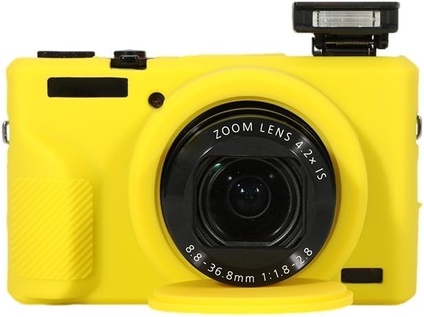 STSEETOP Camera Case for Canon PowerShot G7X Mark III - Protective Silicone DSLR Skin with Lens Cover, Detachable Cage, Shockproof, Dustproof (Yellow)