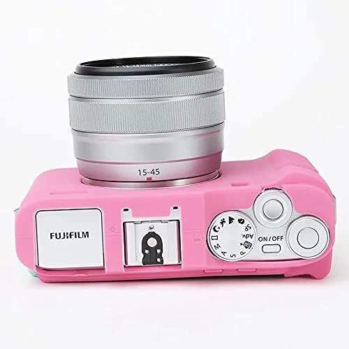 Professional Secure Silicone Camera Case Cover Housing Body Skin for Fujifilm Fuji X-A7 XA7 XA 7 Mirrorless Digital Camera (Pink)