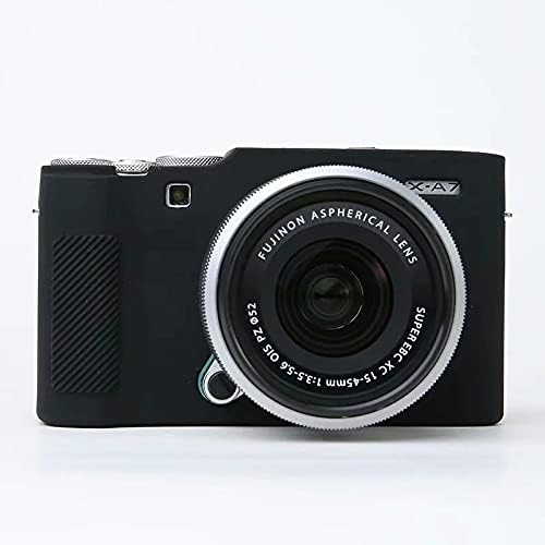 Professional Secure Silicone Camera Case Cover Housing Body Skin for Fujifilm Fuji X-A7 XA7 XA 7 Mirrorless Digital Camera (Black)