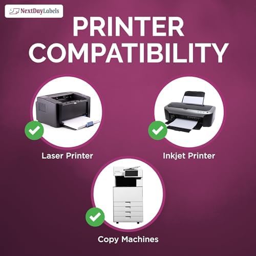 NextDayLabels Half Sheet Shipping Labels 5.5" x 8.5" – Printable Blank Labels for Laser & Inkjet Printers, White Self-Adhesive Stickers, 2 Per Page for Ship, FBA, UPS & FedEx, Made in USA, 50 Pack