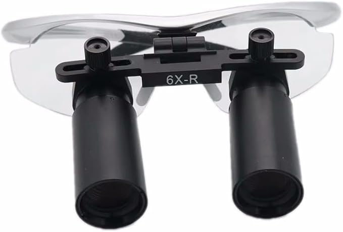 REEHUT 6.0X-R High-Magnification Binocular Magnifier Loupes Operating Magnifying Glasses Adjustable Pupillary Distance Silver
