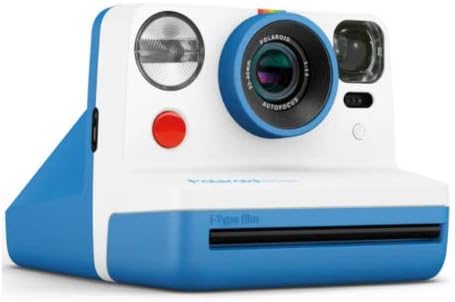 Polaroid Originals Now Viewfinder i-Type Instant Camera (Blue) Bundle with i-Type Films and Reusable Vintage Photo Accessory (3 Items)