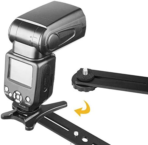Dual Flash Bracket,Chromlives Dual Tripod Mount Bracket,1/4" Dual Camera Mount Flash Extension Bar,8" Dual Tripod Bracket for Camera,LED Light,DSLR Camera,Tripod,Flash Light(2 Pack)