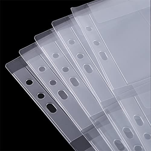 10 Sheet Binder Pockets Inserts with four pockets A5 Size 6 Hole Binder Folder for Dies and Stamps Storage,Waterproof PVC Clear Bags Protectors for Cutting Dies Stencil Album Stamp Crafts