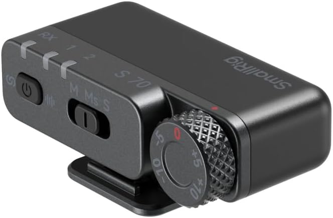 SMALLRIG Wireless Mic S70 (2 TX + 2 RX + Charging Case), USB-C and 3.5mm Jack Compact Wireless Microphone for Android Phone/Action Camera, 48h Use, Noise Reduction Record for Vlog (Black)