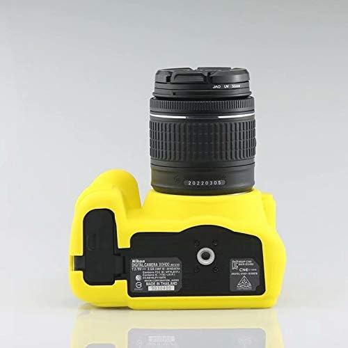 Professional Secure Silicone Camera Cases Bag Housing Rubber Body Skin for Nikon D3400 Digital SLR Camera (Yellow)