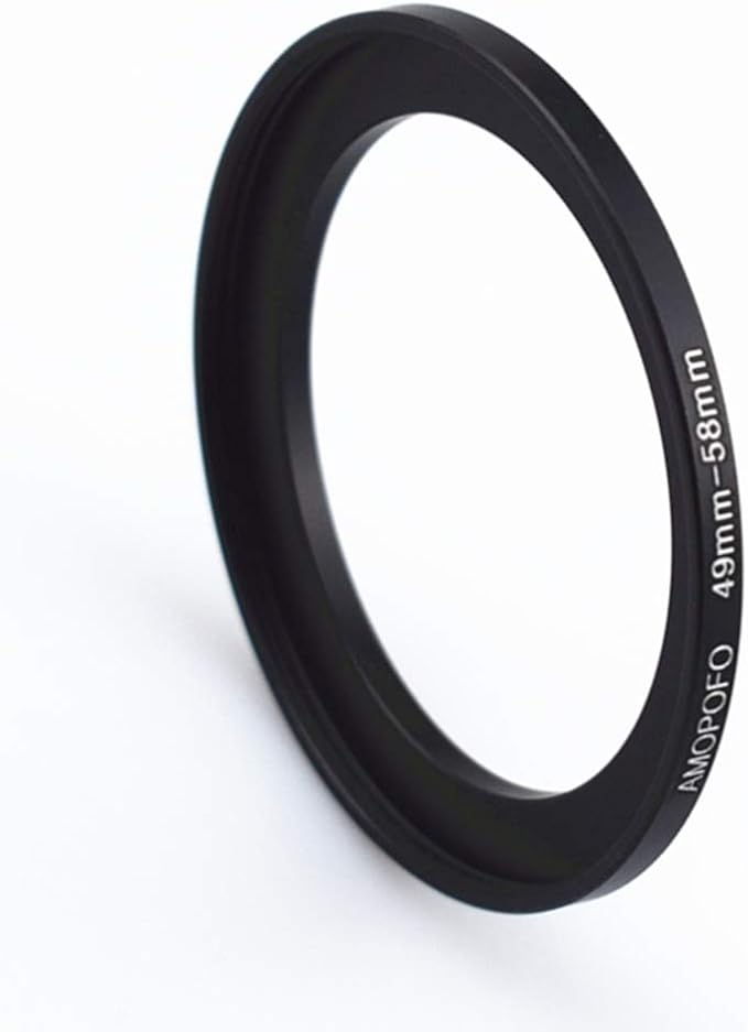 Metal Step Up Ring Adapter 49mm to 58mm Step-Up Lens Adapter Ring for Filters,Made of CNC Machined Space Aluminum with Matte Black Electroplated Finish
