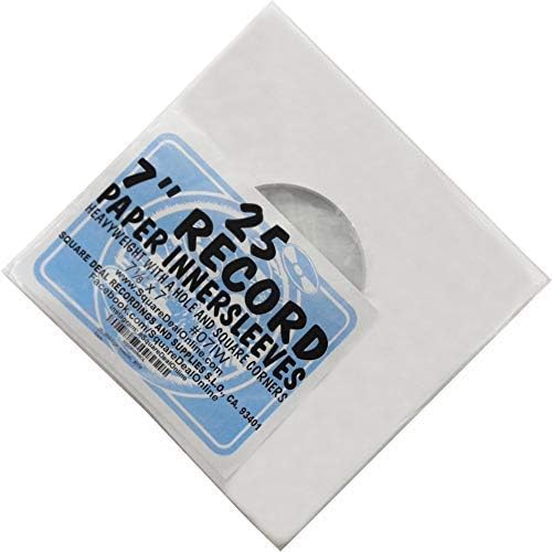 (25) Archival Quality Acid-Free Heavyweight Paper Inner Sleeves for 7 Inch Vinyl Records #07IW