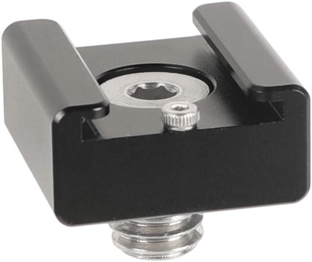CAMVATE 3/8"-16 Cold Shoe Mount Adapter with Locating Pins Compatible for ARRI Standard Mounting Points - 2621