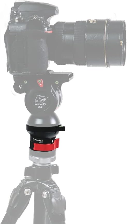 IFOOTAGE Camera Leveler Tripod Base QL-I,with 3/8" Thread,Aluminum Alloy Buckle Quick Adjust Ball Head,Bubble Spirit Level,Tilt 15° Degree 360 Pan Movement,for DSLR,Cannon,Nikon,Sony