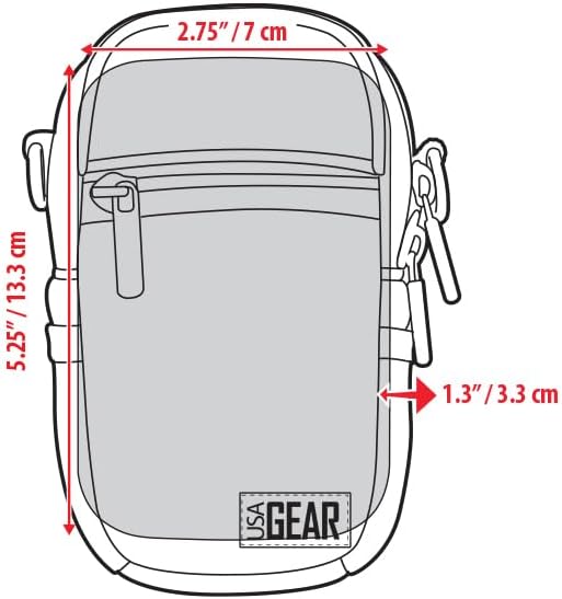 USA Gear Compact Camera Case Point & Shoot Camera Bag with Accessory Pockets, Rain Cover & Shoulder Strap Works W/Sony CyberShot, Canon PowerShot ELPH, Nikon COOLPIX, Olympus & More