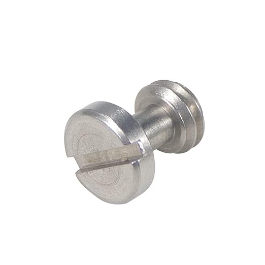 BGNing 2 Pcs M5 Knurled Thumb Screw Threaded 1/4 3/8 Thumbscrew Knobs Adapter Mount High Step Slotted Head Hand Tighten Compatible with GoPro Cameras (2Pcs 3 8 Steel Screw)