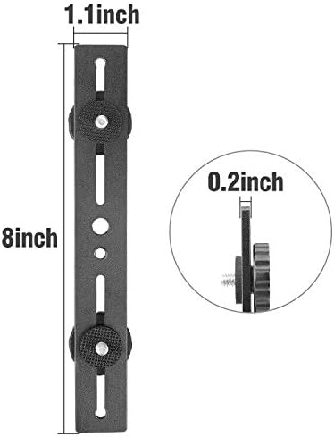 Dual Flash Bracket,Chromlives Dual Tripod Mount Bracket,1/4" Dual Camera Mount Flash Extension Bar,8" Dual Tripod Bracket for Camera,LED Light,DSLR Camera,Tripod,Flash Light(2 Pack)