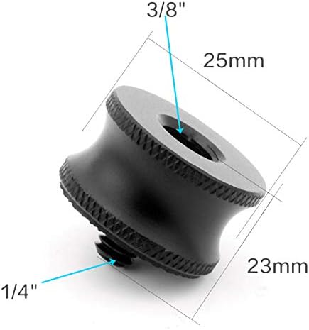 3/8 to 1/4 Adapter Mini 3/8 Female to 1/4 Male Adapter Screw Mount Camera Tripod Ball Head for Photography Studio, black