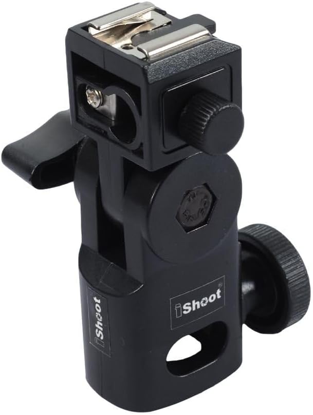 Standard Hot Shoe Mount Flash Bracket Studio Photo Umbrella Holder Support Compatible with Speedlite Flash Light Stand