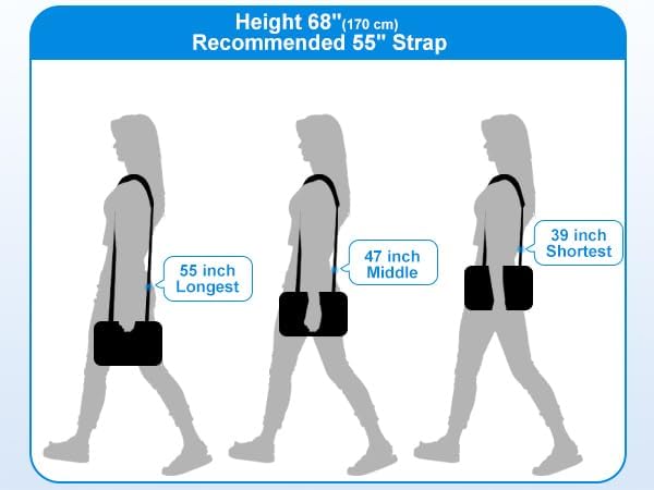 67" Universal Shoulder Strap, Neoprene Thick Padded Bag Strap with Double Adjustable Buckles and Metal Hooks, Ideal for Briefcases, Computer Satchels, Crossbody Bags, Luggage(Supple)