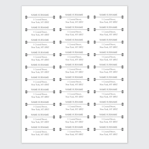 Dotty About Paper Personalized Return Address Labels (25-500 Custom mailing Address Labels) - Black and White x 100