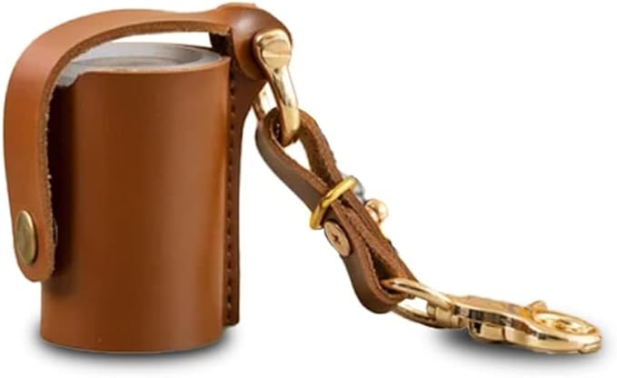 Leather 35mm Film Case Keychain, 35mm Film Holder Film Canisters with Caps for Film Photography & Gifts, H 1.96inch / 5cm (Brown)