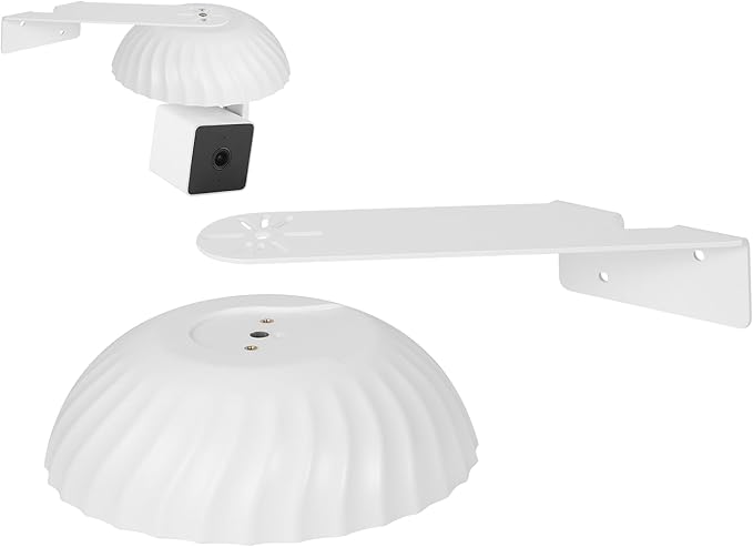 Wall Mount for WYZE Cam Pan V3, Outdoor Corner Mount Kit with Weatherproof Cover, Durable Housing for Outside Use – White (Camera Not Included)