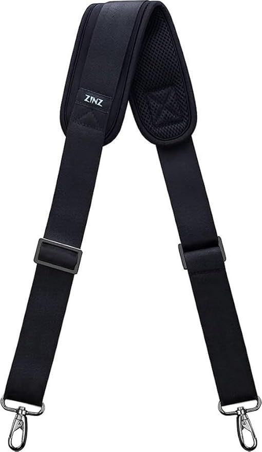 Shoulder Strap, ZINZ 57" Padded Adjustable Shoulder Bag Straps Replacement for Bags with D-Ring (B02K01)
