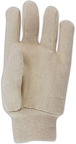 MAGID T89 MultiMaster Cotton/Ramie Economy Style Canvas Glove with Knit Wrist Cuff, Work, Men Size, Natural (Case of 12)